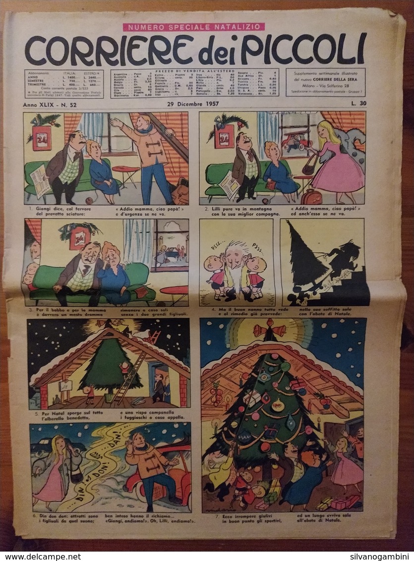 CORRIERE DEI PICCOLI 29 DICEMBRE 1957 NR.52 - Corriere Dei Piccoli