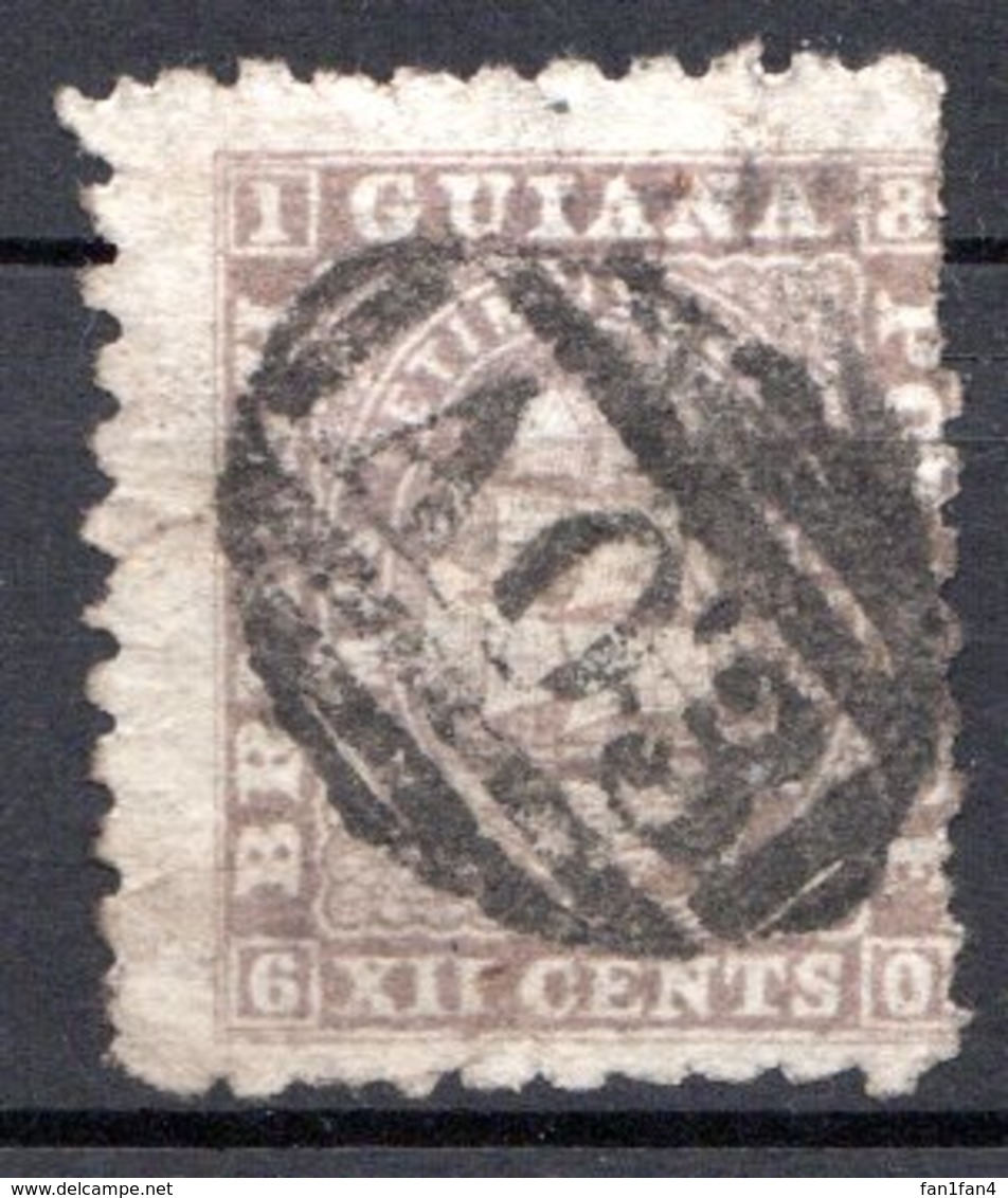 GUYANE BRITANNIQUE - 1860-75 - N° 26 - 12 C. Gris-lilas - (Millésime : 1860) - (Dentelé 10) - Guyane Britannique (...-1966)