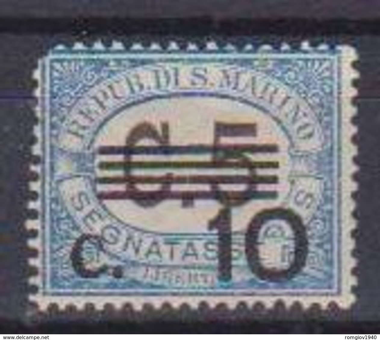 SAN MARINO  1940  SEGNATASSE DEL  1897-1919 SOPRASTAMPATI  SASS. 60   MLH  VF - Segnatasse