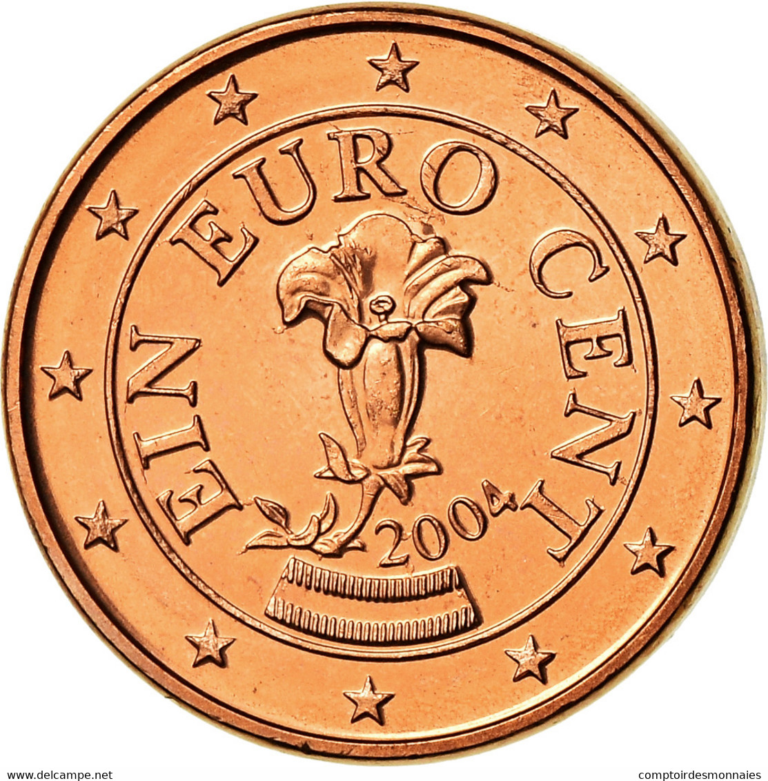 Autriche, Euro Cent, 2004, SPL, Copper Plated Steel, KM:3082 - Autriche