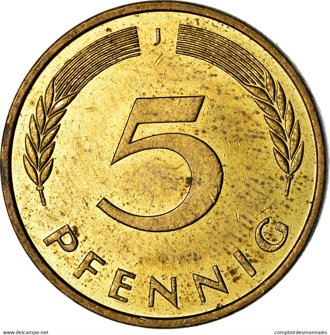 Monnaie, République Fédérale Allemande, 5 Pfennig, 1991, Hambourg, SUP, Brass - 5 Pfennig