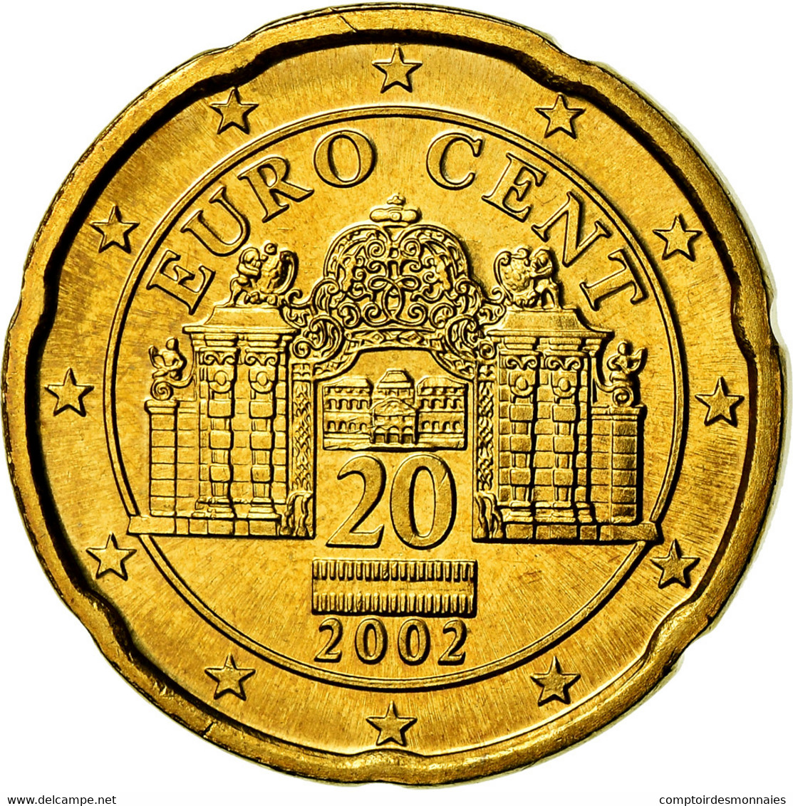 Autriche, 20 Euro Cent, 2002, SPL, Laiton, KM:3086 - Autriche