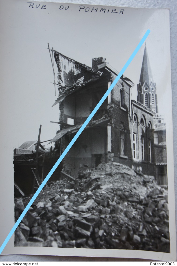 Photo LIEGE 1944-45 Rue Du Pommier Maisons En Ruine Bombardement V1 V2 Robots Guerre - Lieux