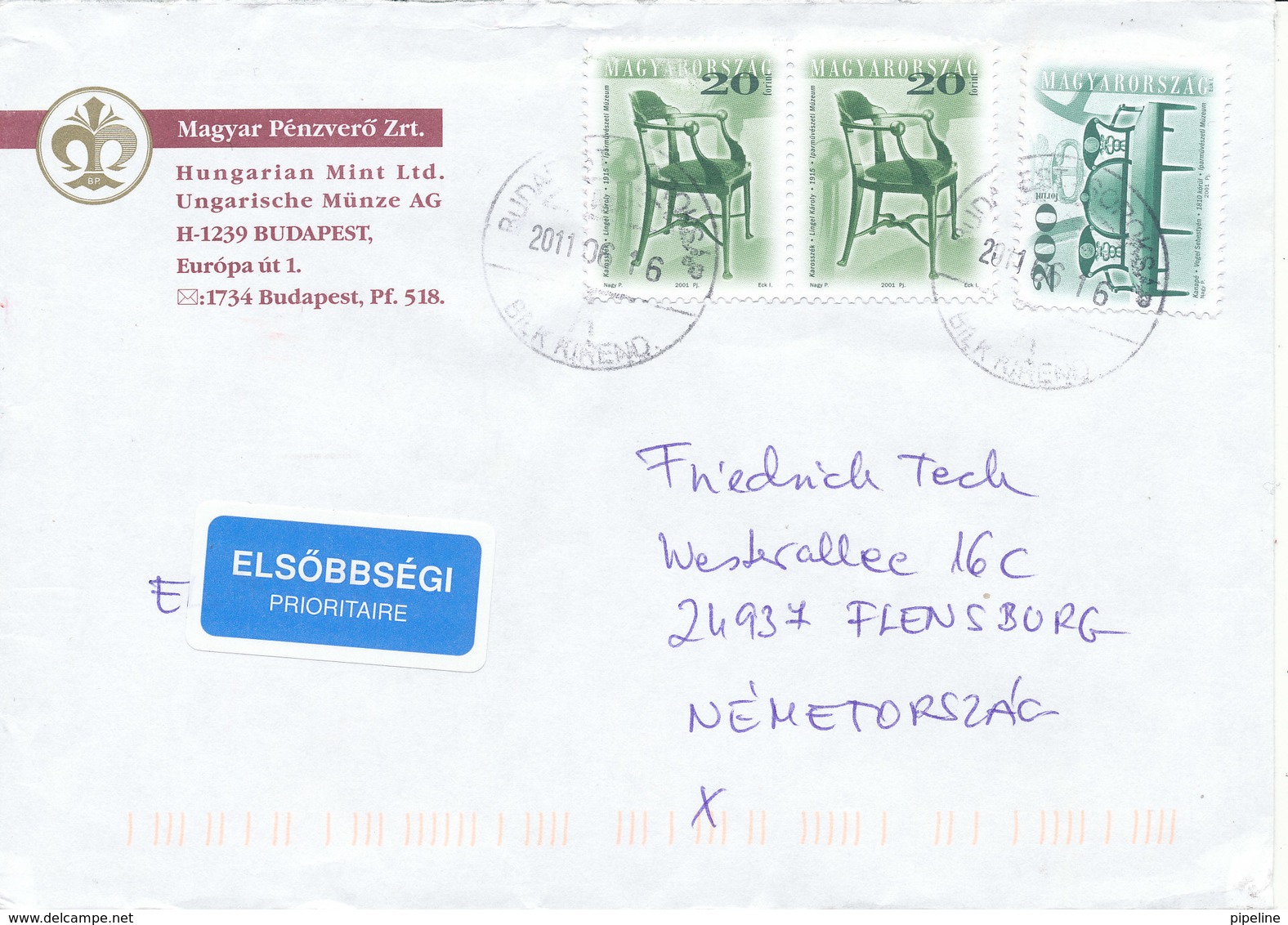 Hungary Cover Budapest 16-6-2011 - Lettere