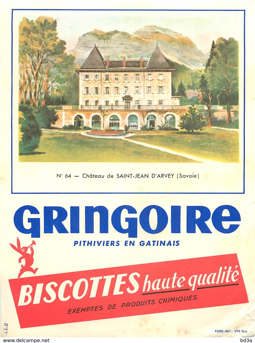 BUVARD IMAGE GRINGOIRE CHÂTEAU DE SAINT JEAN D'ARVEY SAVOIE - Biscottes