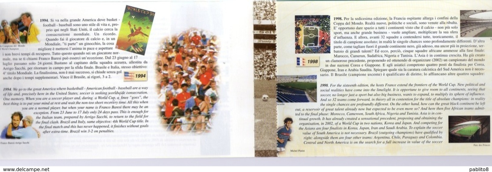 REPUBBLICA DI SAN MARINO 1998 COPPA DEL MONDO DI CALCIO WORLD CUP FRANCE 98 LIBRETTO SENZA FRANCOBOLLI BOOKLET NO STAMPS