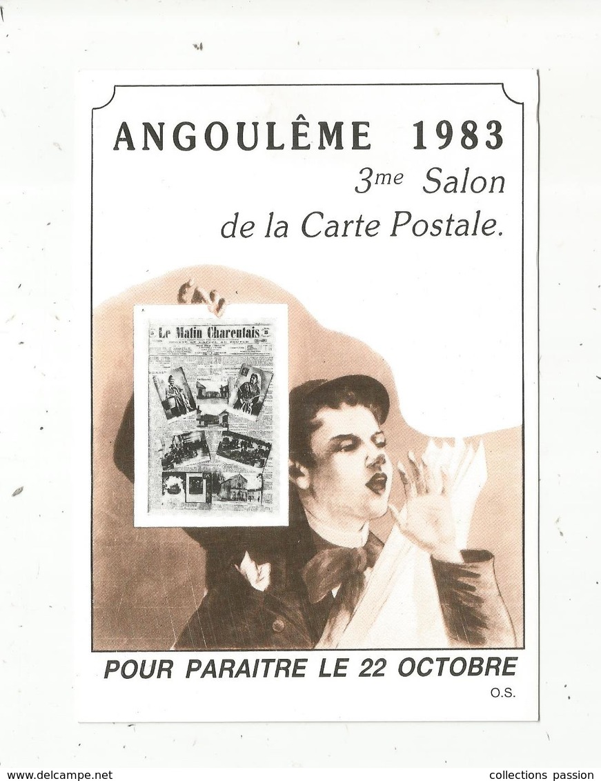 Cp, Bourses & Salons De Collections, 3 E Salon De La Carte Postale,  1983 ,  ANGOULÊME - Bourses & Salons De Collections