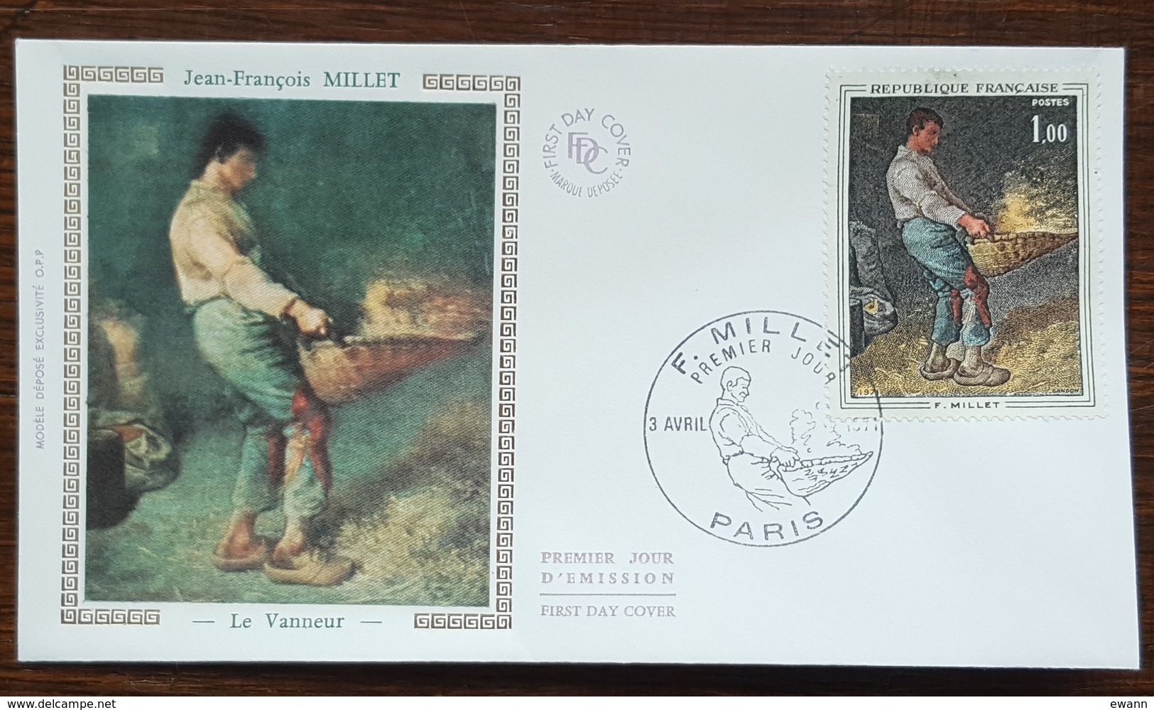 FDC 1971 - YT N°1672 - JEAN-FRANCOIS MILLET / LE VANNEUR - PARIS - 1970-1979