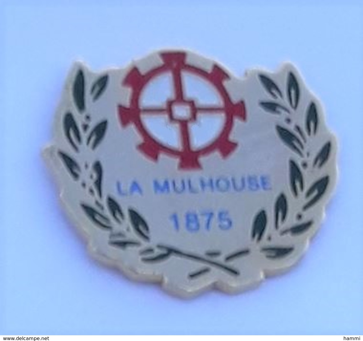 C69 Pin's LA MULHOUSE 1875 Club De Judo Laurier Roue Moulin Mill Emblème Alsace Achat Immédiat - Judo