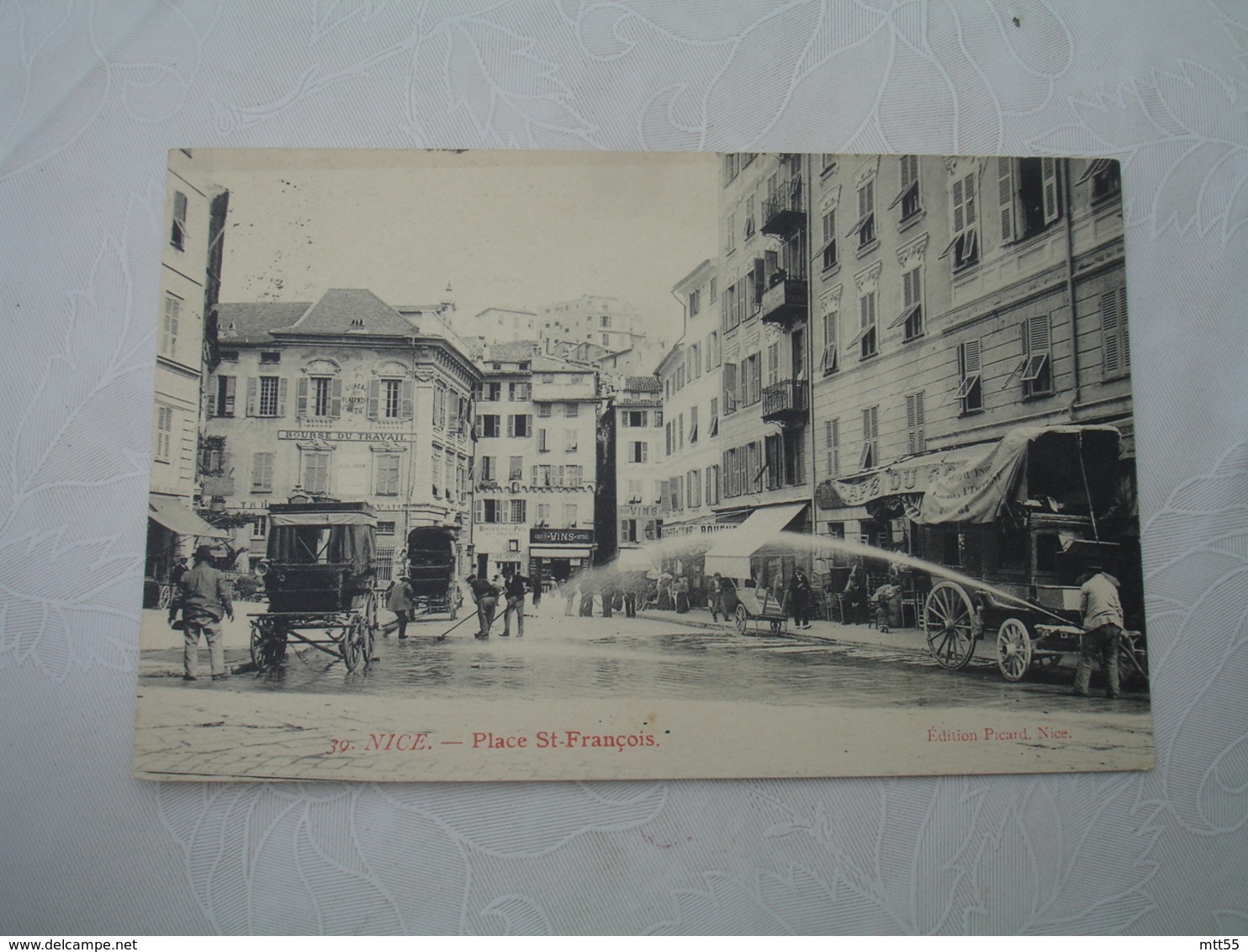 1906 Cpa Nice Place Saint Francois Nettoyage Grandes Eaux - Autres & Non Classés