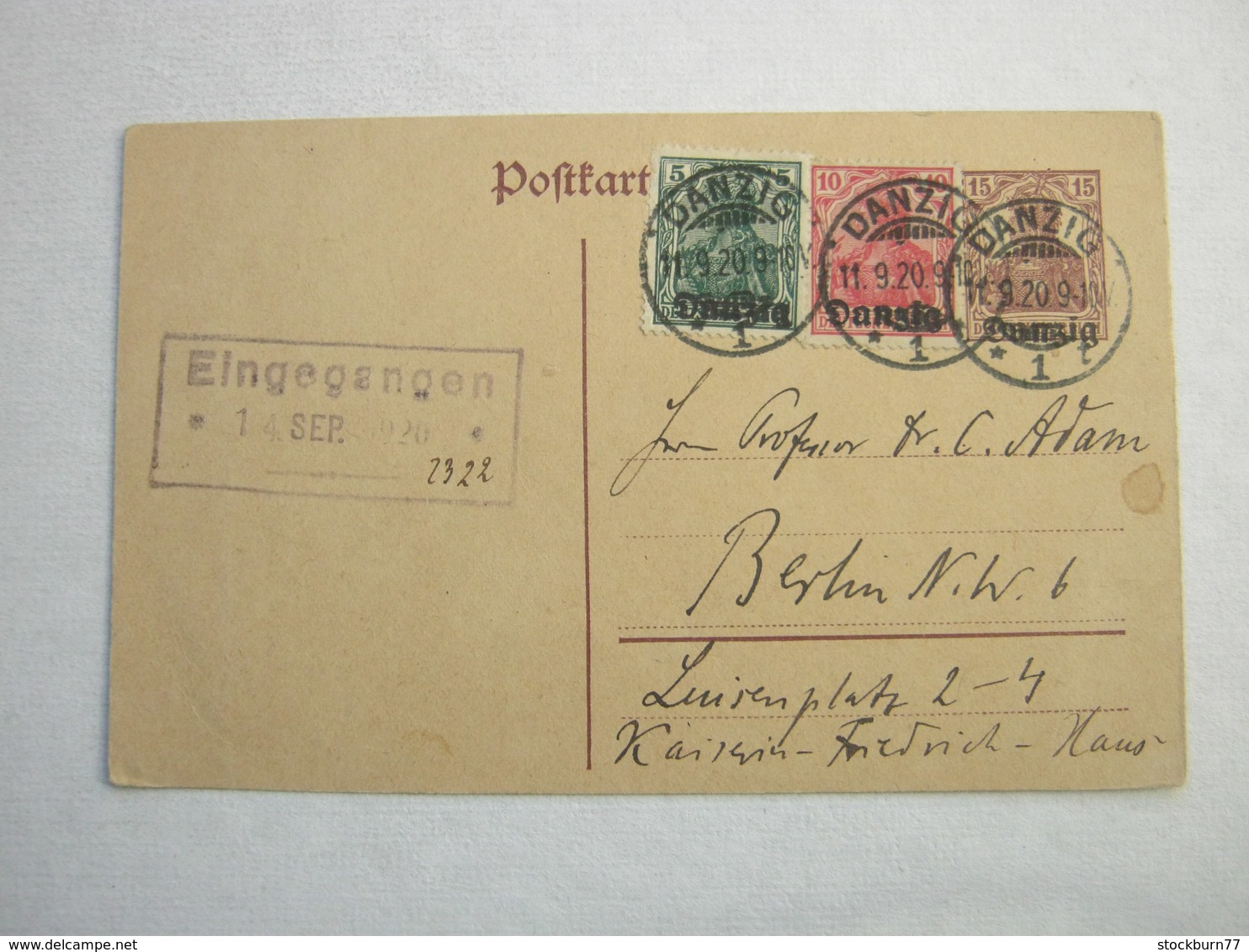 DANZIG , 1920 , Ganzsache - Postal  Stationery