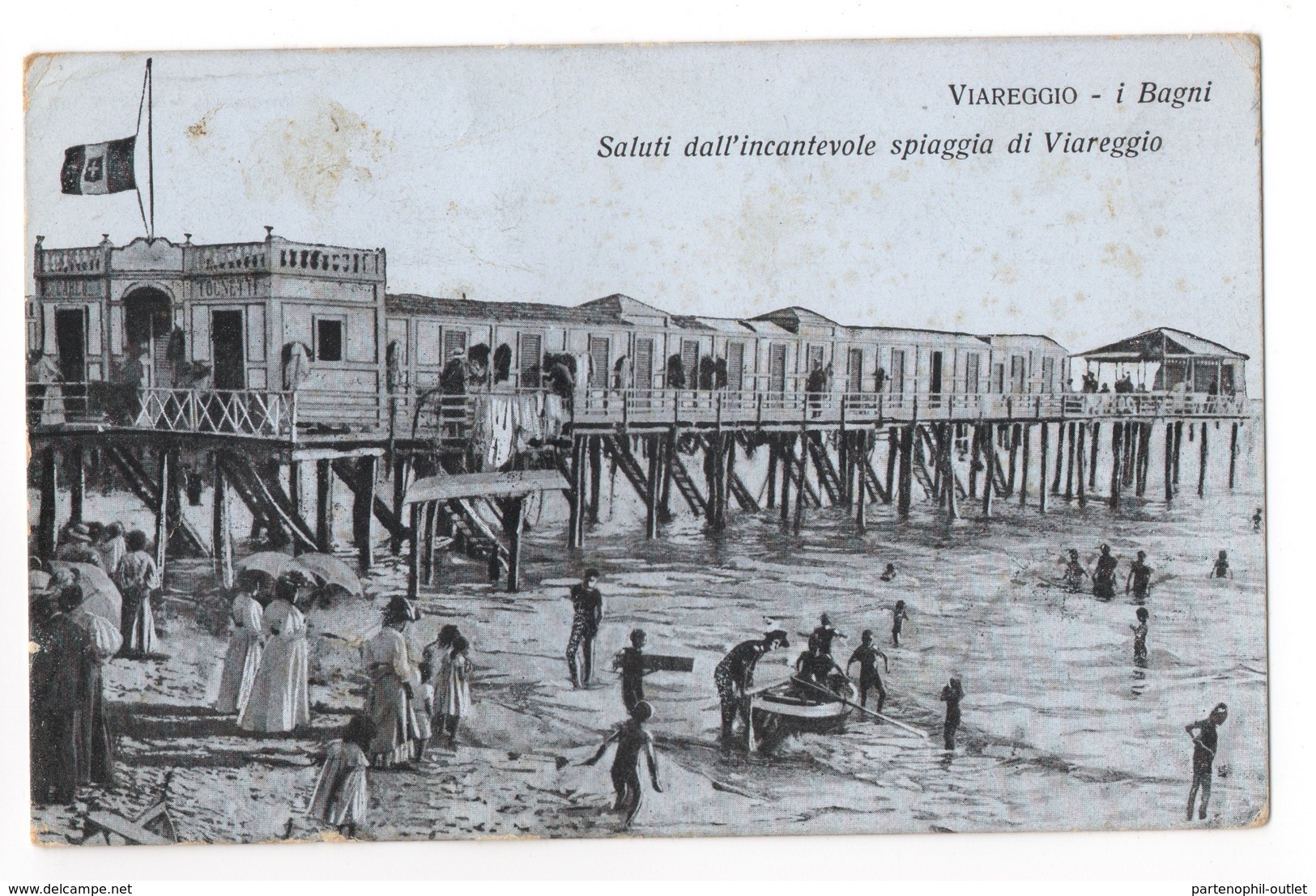 Cartolina-Postcard, Viaggiata (sent) - Viareggio, I Bagni - Viareggio