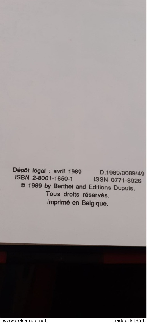 La Dame Le Cygne Et L'ombre BERTHET DAVID Dupuis 1989 - Berthet