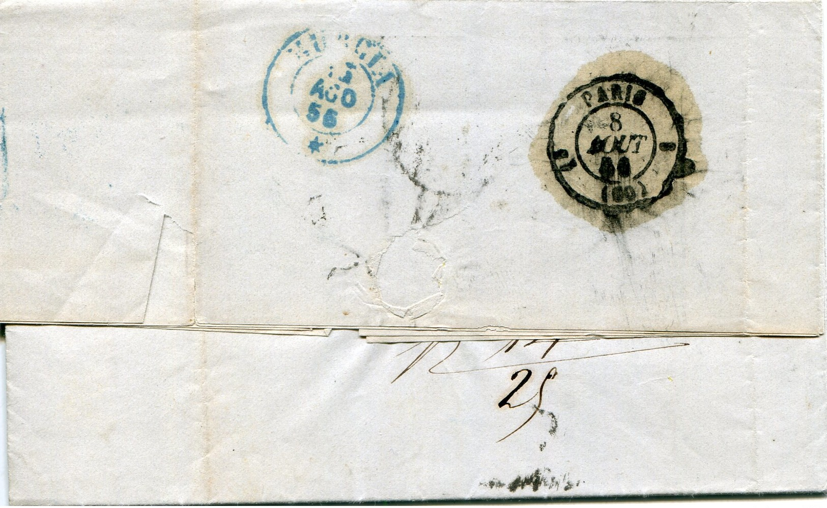 PREFILATELIA     Carta   Paris  A  Murcia   ( 7-VIII-1956 )  - 103A - 1801-1848: Précurseurs XIX
