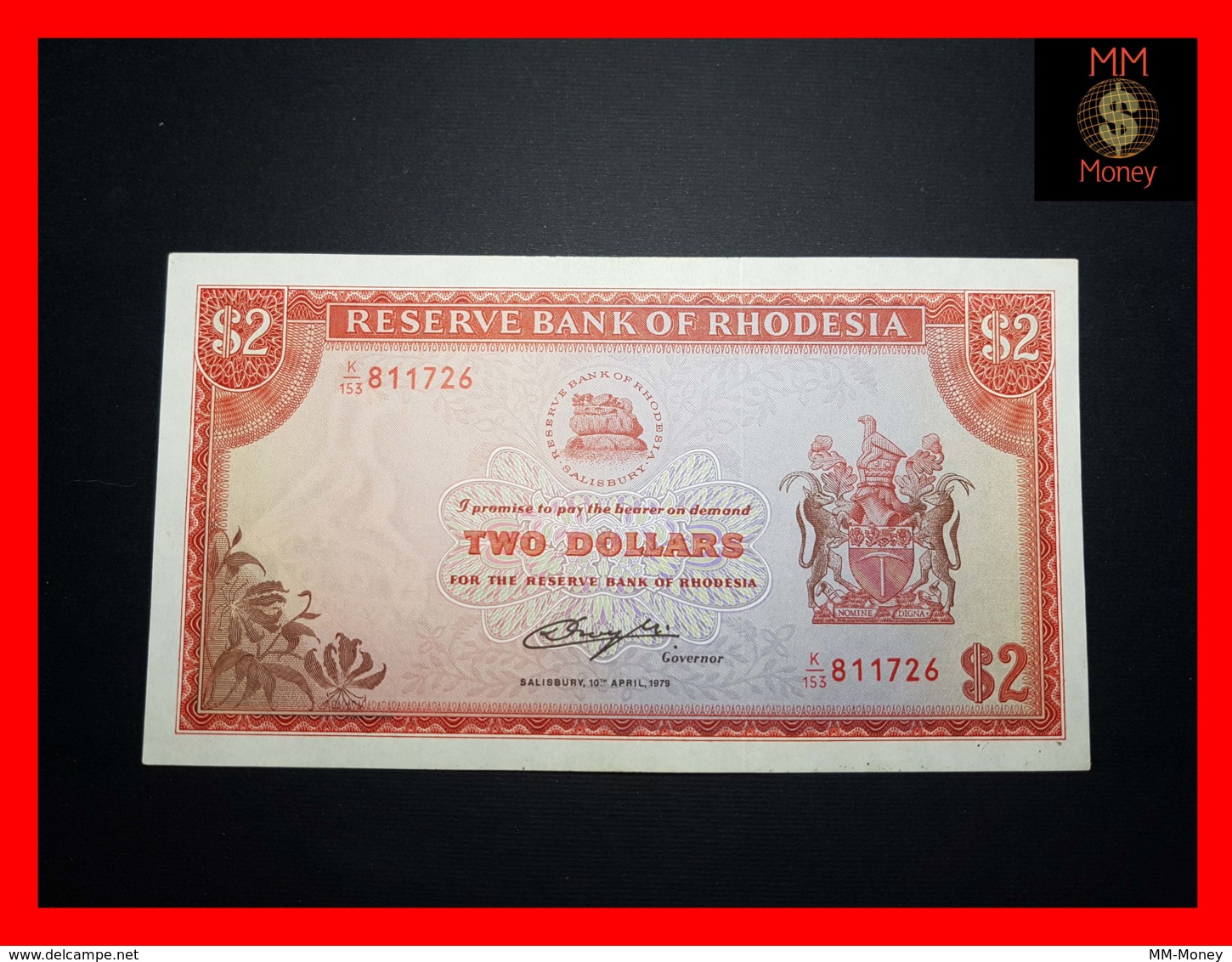 RHODESIA 2 Dollars 10.4.1979  P. 39  VF \ XF - Rhodesia