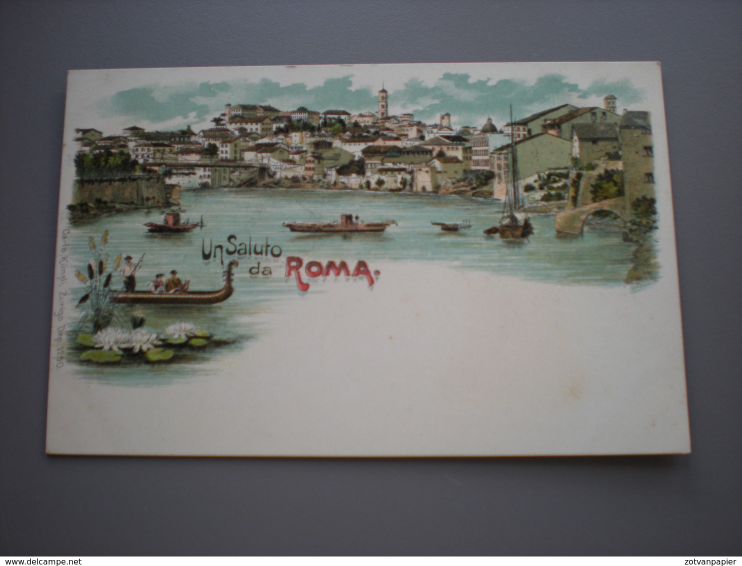 ROMA - UN SALUTO DA ROMA - LITHO CARLO KUNZLI (2) - Mehransichten, Panoramakarten