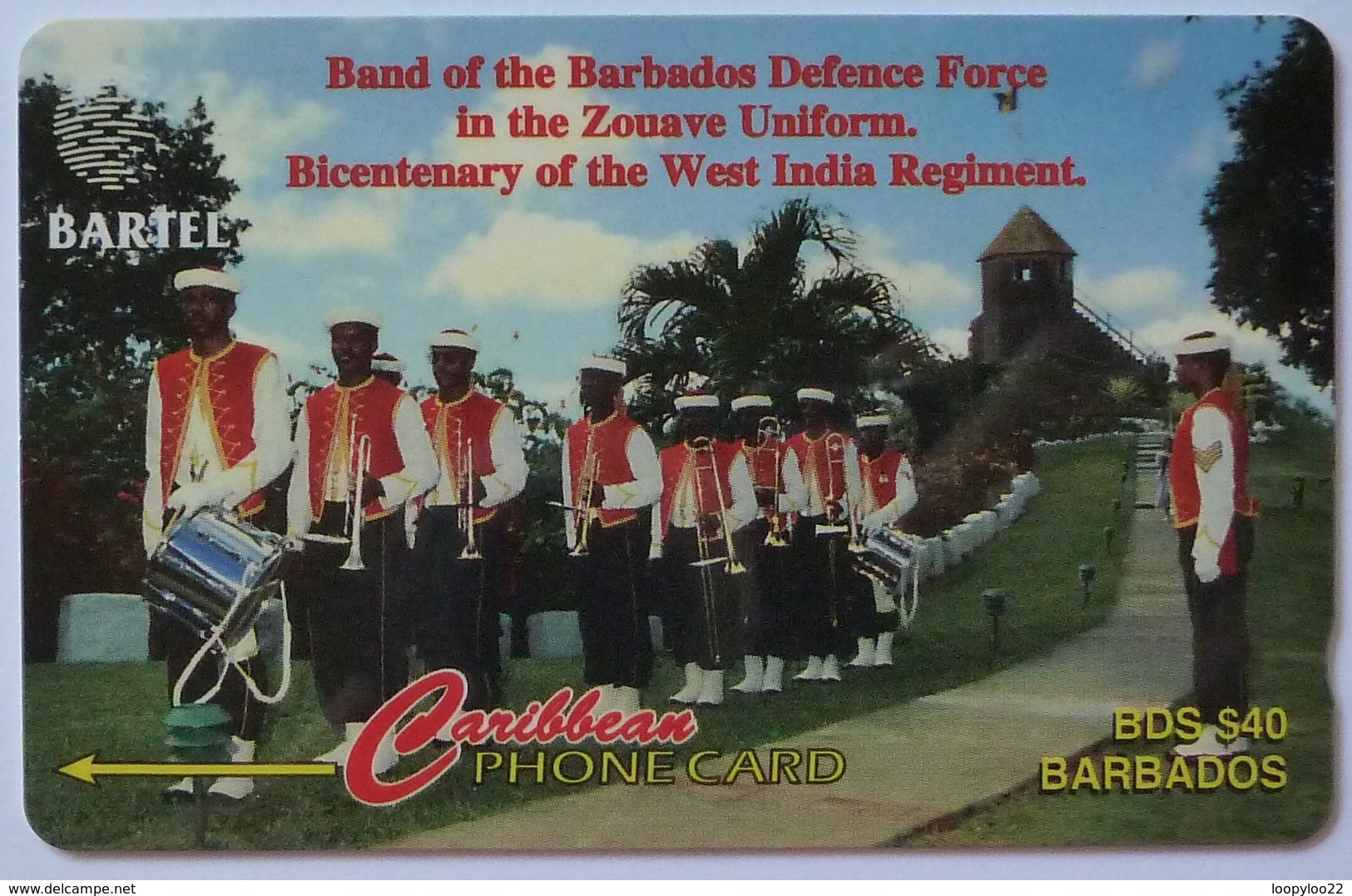 BARBADOS - GPT - Defence Force Band - BAR-16B- 16CBDB  - 1995 - 34,600 - Used - Barbados (Barbuda)