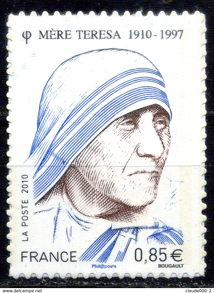 FRANCE .Timbre Adhésif N° 428  MERE TERESA  NEUF **  TROIS BANDES DE PHOSPHORE - Nuevos