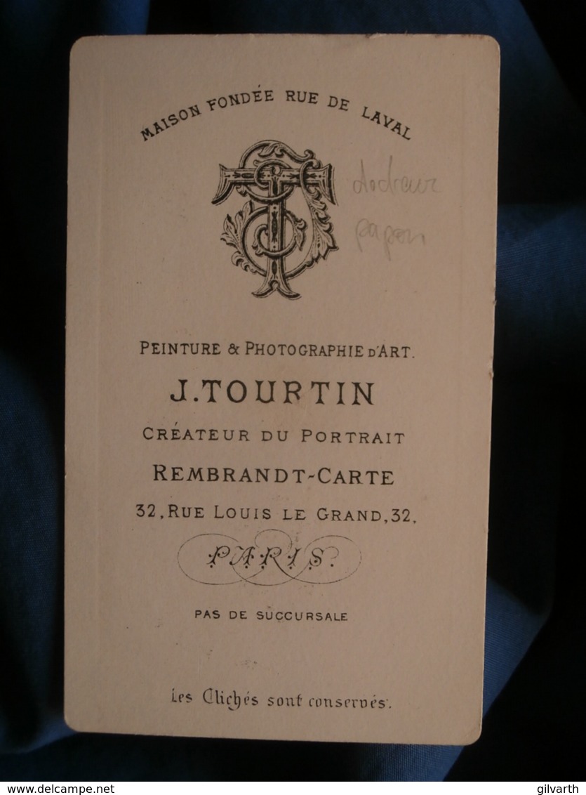 Photo CDV  Tourtin à Paris  Homme Assis (Docteur Papon)  CA 1880 - L497A - Anciennes (Av. 1900)