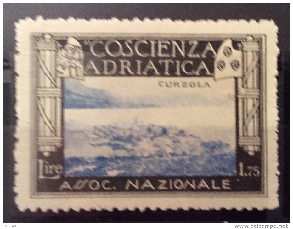 COSCIENZA ADRIATICA ASS.NAZIONALE CURZOLA L. 1,75 - Dalmatia