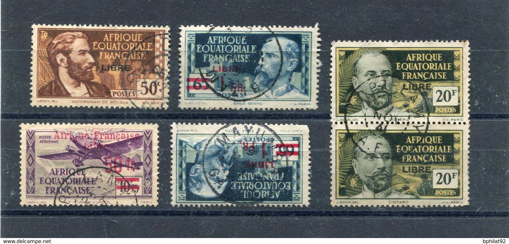 !!! AEF, SELECTION D'OBLITERATIONS SUR VALEURS FRANCE LIBRE - Used Stamps