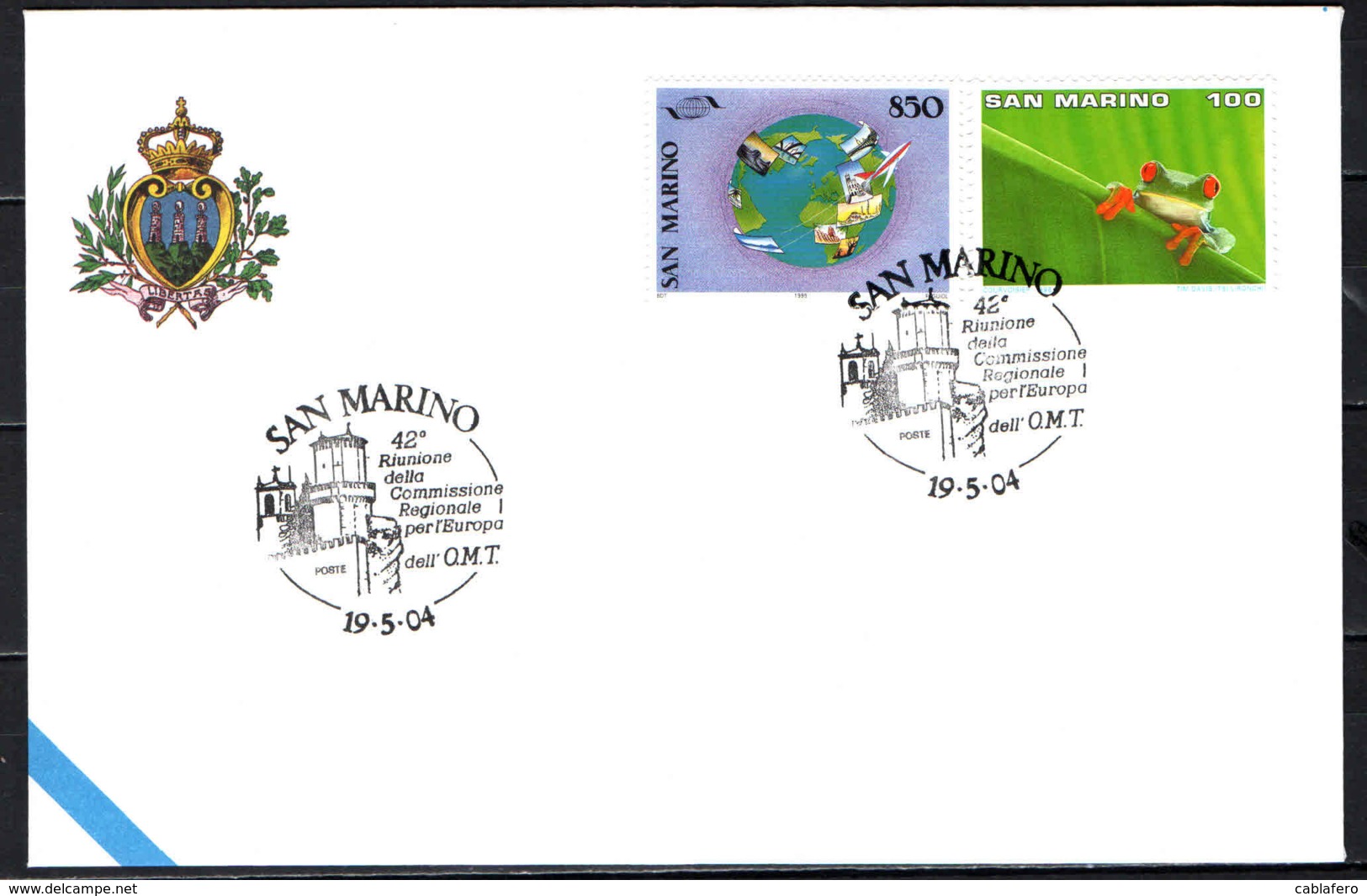 SAN MARINO - 19-5-2004 - O.M.T. COMMISSIONE REG. PER L'EUROPA - ANNULLO SPECIALE - OBLITERATION SPECIALE - SONDERSTEMPEL - Lettres & Documents