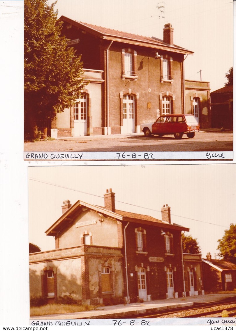 76 / GRAND QUEVILLY / 2  PHOTO VERITABLE  GARE 1982 / CITROEN AMI 6 - Saint Etienne Du Rouvray