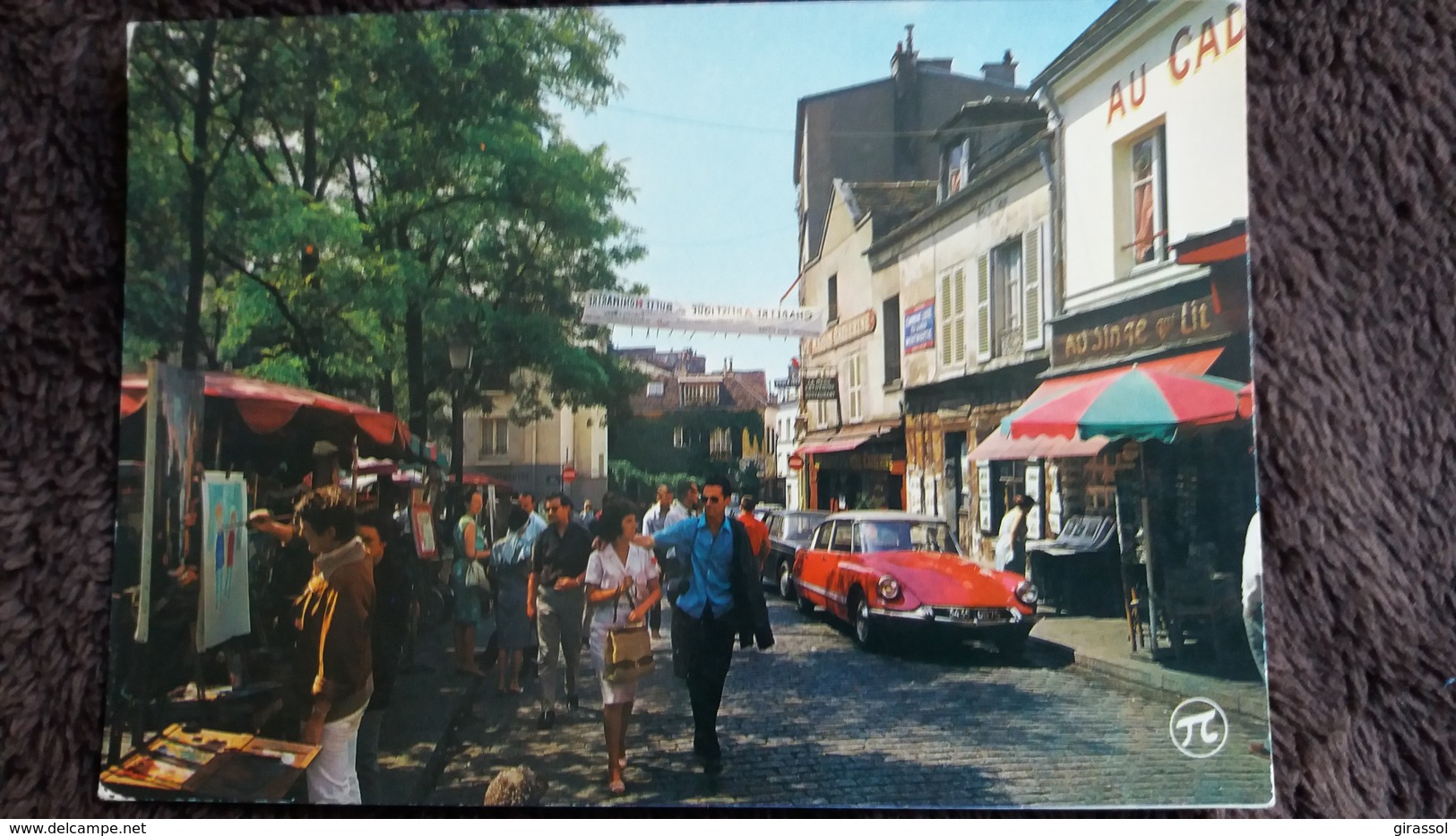 CPSM AUTO VOITURE CITROEN DS MONTMARTRE PARIS PLACE DU TERTRE PEINTRES ED GUY - Passenger Cars