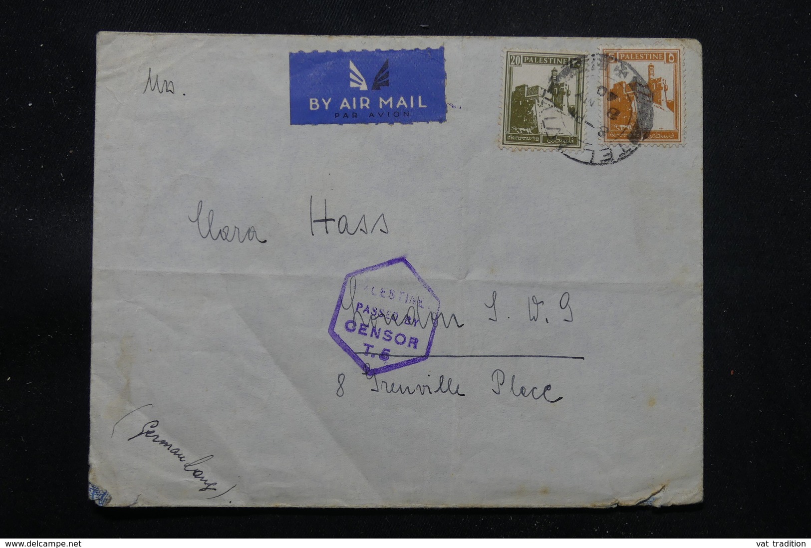 PALESTINE - Enveloppe De Tel Aviv En 1940 Pour Londres Avec Cachet De Censure, Affranchissement Plaisant - L 57652 - Palestina