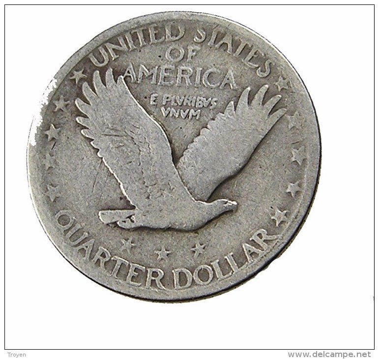 Quart De Dollar - Liberty - USA - 1916-30  - TB+ - Sans Date  - Argent - 1916-1930: Standing Liberty (Liberté Debout)