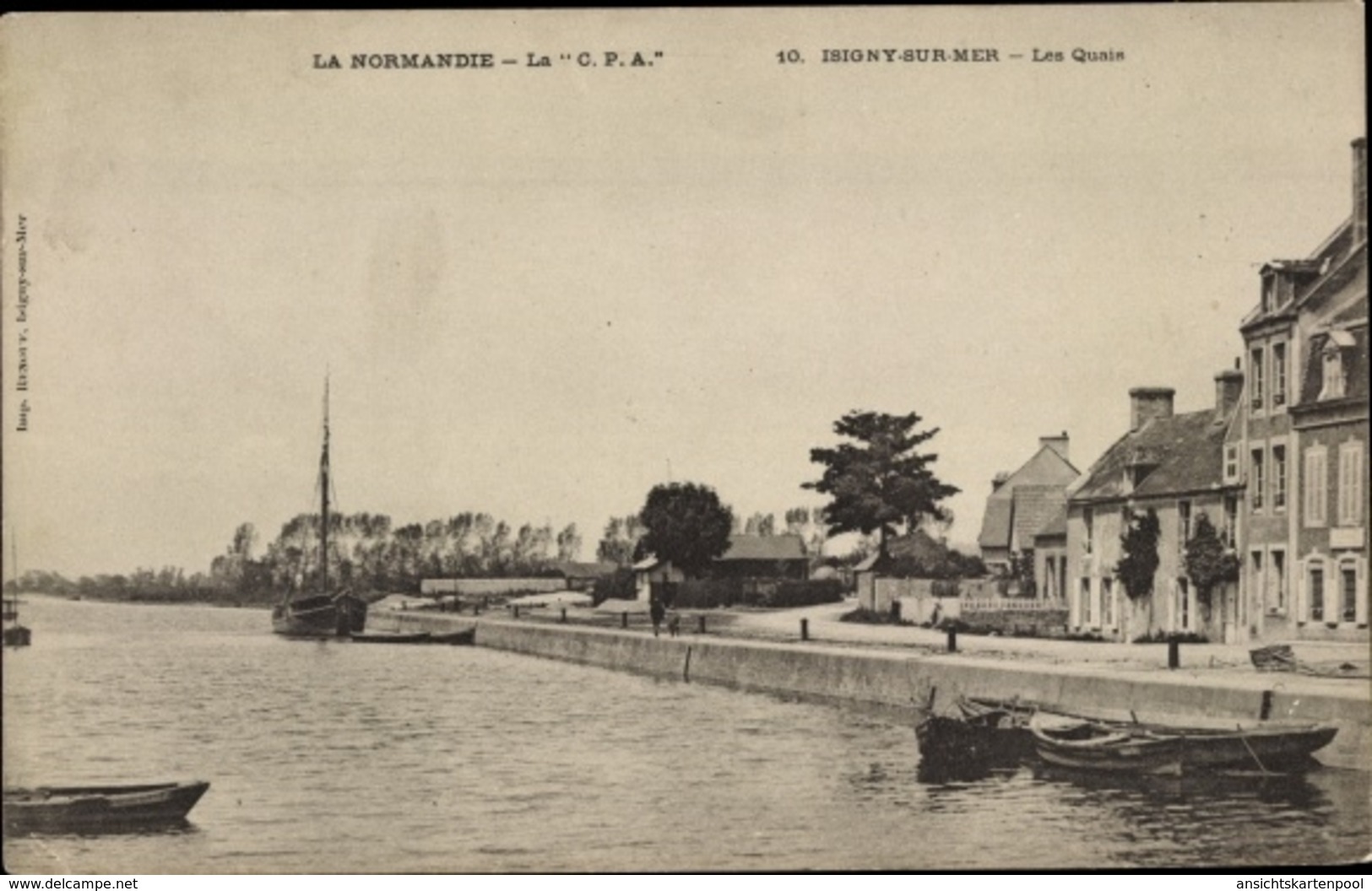 Cp Isigny Sur Mer Calvados, Les Quais, Flusspartie, Boote - Autres & Non Classés