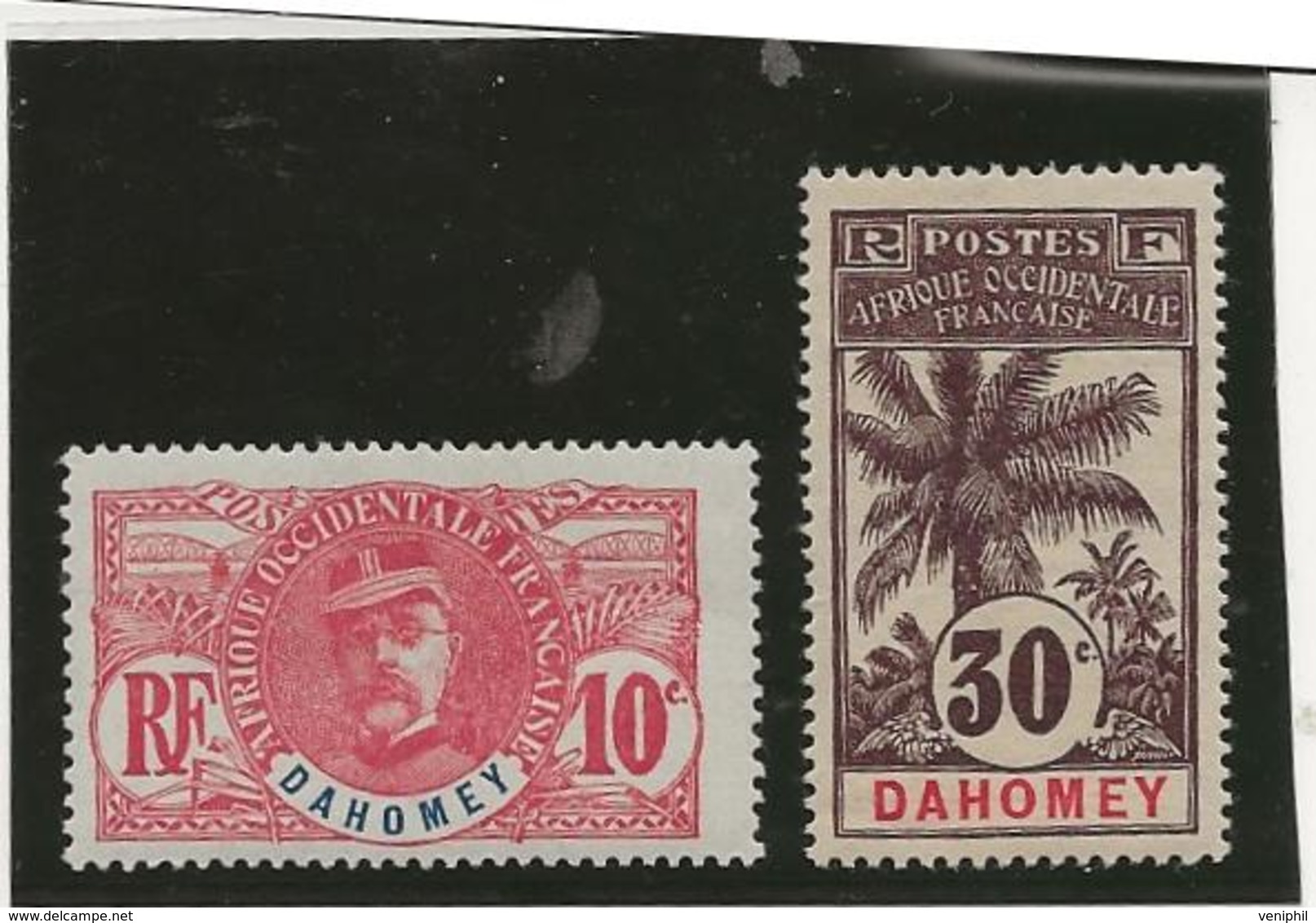 DAHOMEY -TIMBRES N° 22 ET N° 25 -NEUF CHARNIERE - COTE : 50 € -annee 1906-1907 - Neufs