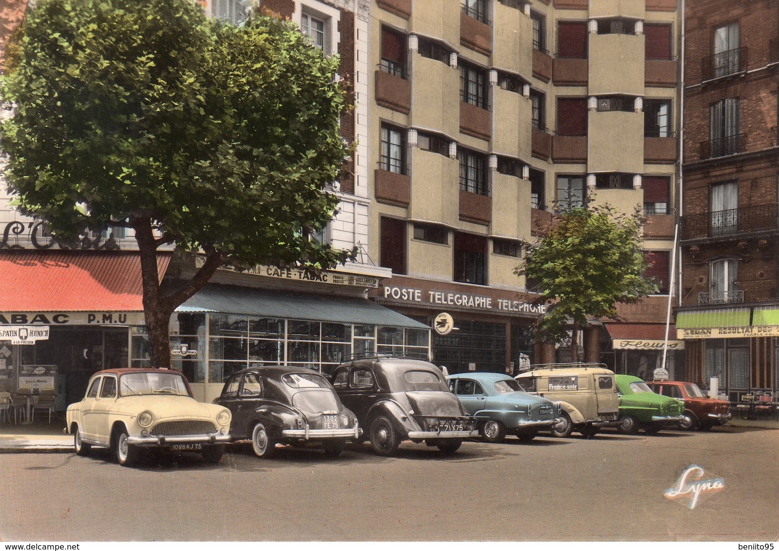 CPSM De LA GARENNE-COLOMBES - Place Des Vallées - La Poste. - La Garenne Colombes