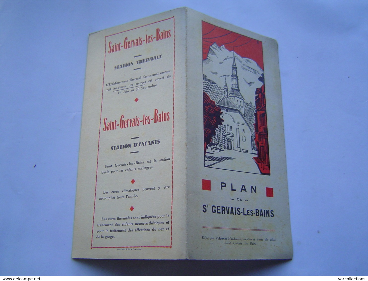 DEPLIANT - PLAN 1940 : AGENCE MAUDAMEZ  / SAINT GERVAIS LES BAINS ( HAUTE SAVOIE ) - Dépliants Turistici