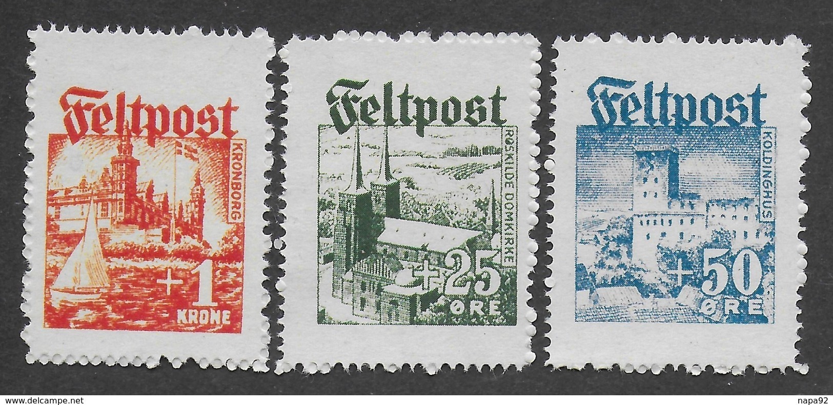 DANEMARK 1944 - OCCUPATION ALLEMANDE - MICHEL I/III - COPIES/FAUX - Unused Stamps