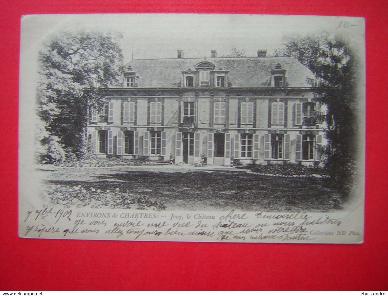 CPA DOS SIMPLE   ENVIRONS DE CHARTRES JOUY LE CHATEAU    VOYAGEE  1902  TIMBRE - Jouy