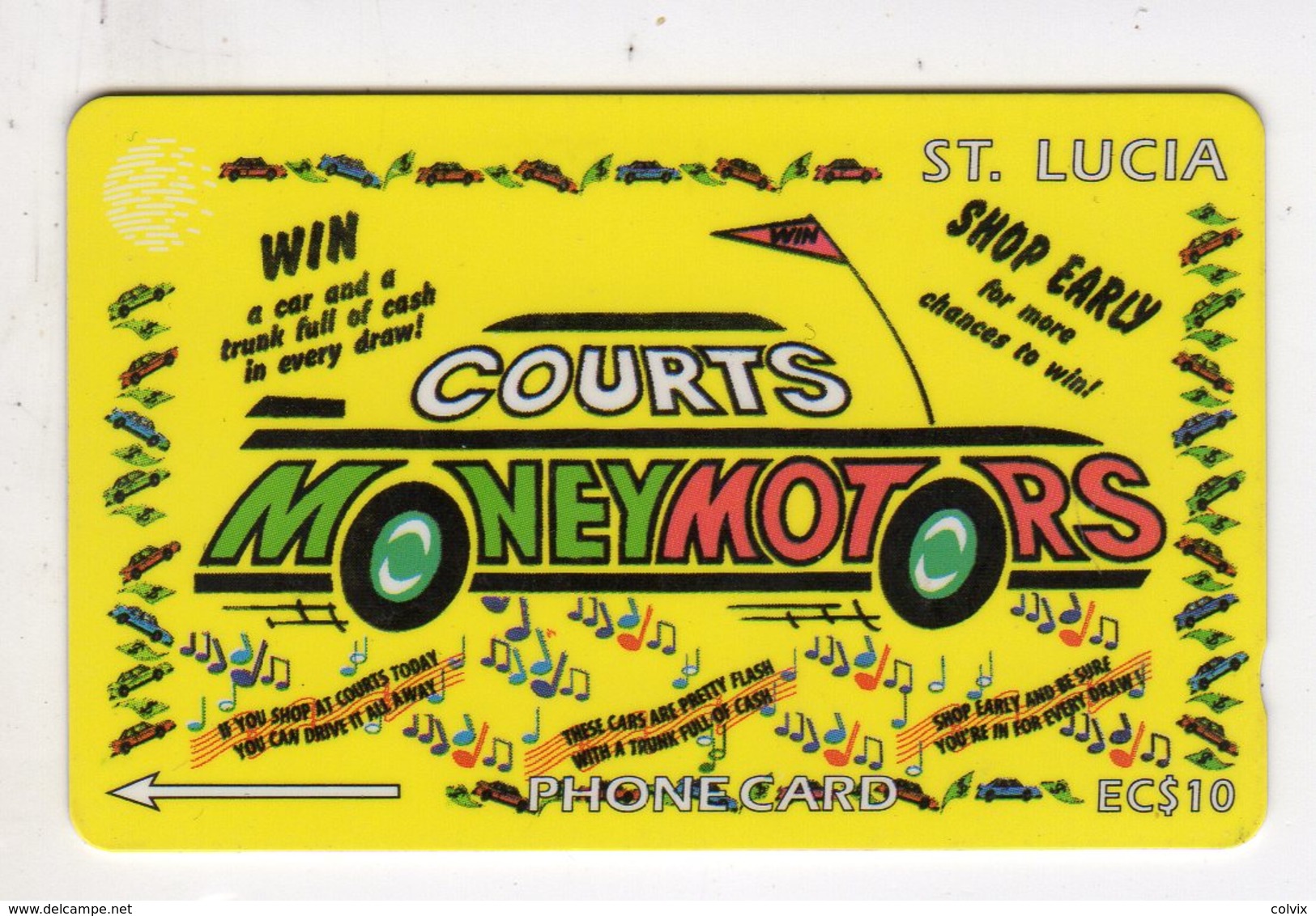 SAINTE LUCIE REF MV CARDS STL-23A Année 1995 EC$10 23CSLA Counts Money Motors - St. Lucia