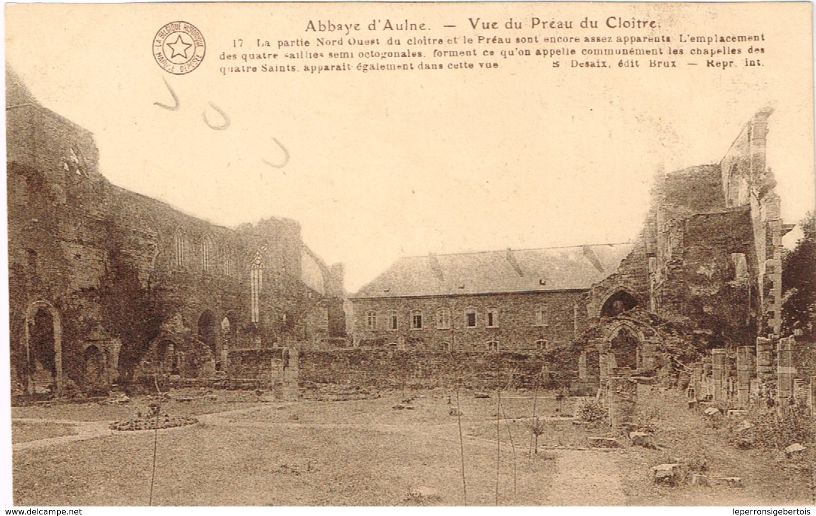 - CPA - Abbaye D'Aulne - Vue Du Préau Du Cloître - - Thuin