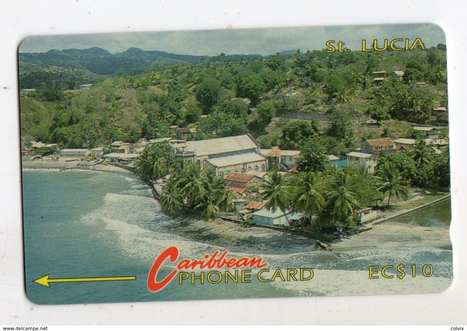 SAINTE LUCIE REF MV CARDS STL-6A Année 1992 EC $10 6CSLA Coastline - Santa Lucia