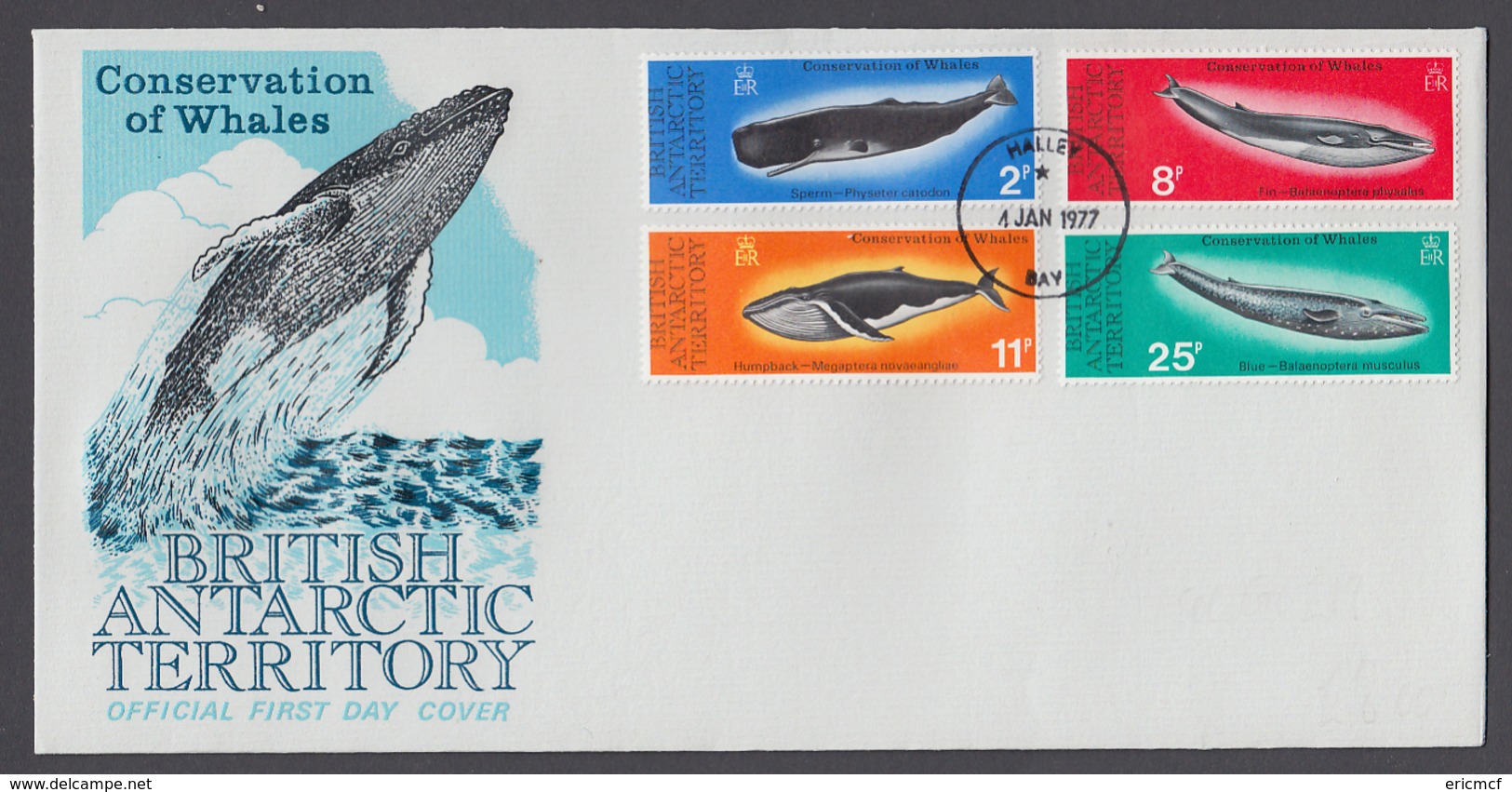 British Antarctic Territory 1977 Conservation Of Whales FDC - FDC