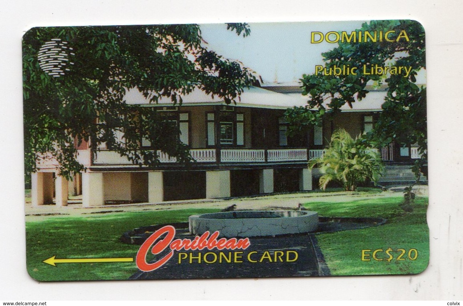 DOMINIQUE REF MV CARDS DOM-153C EC $20 Année 1997 CN 153CDMC Public Library - Dominica