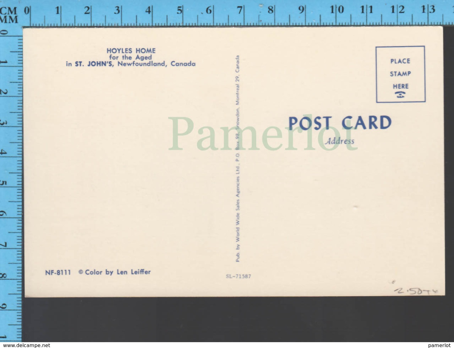 St. John - Newfoundland - Hoyles Home For Aged - Pub. Word - Postcard Carte Postale - St. John's