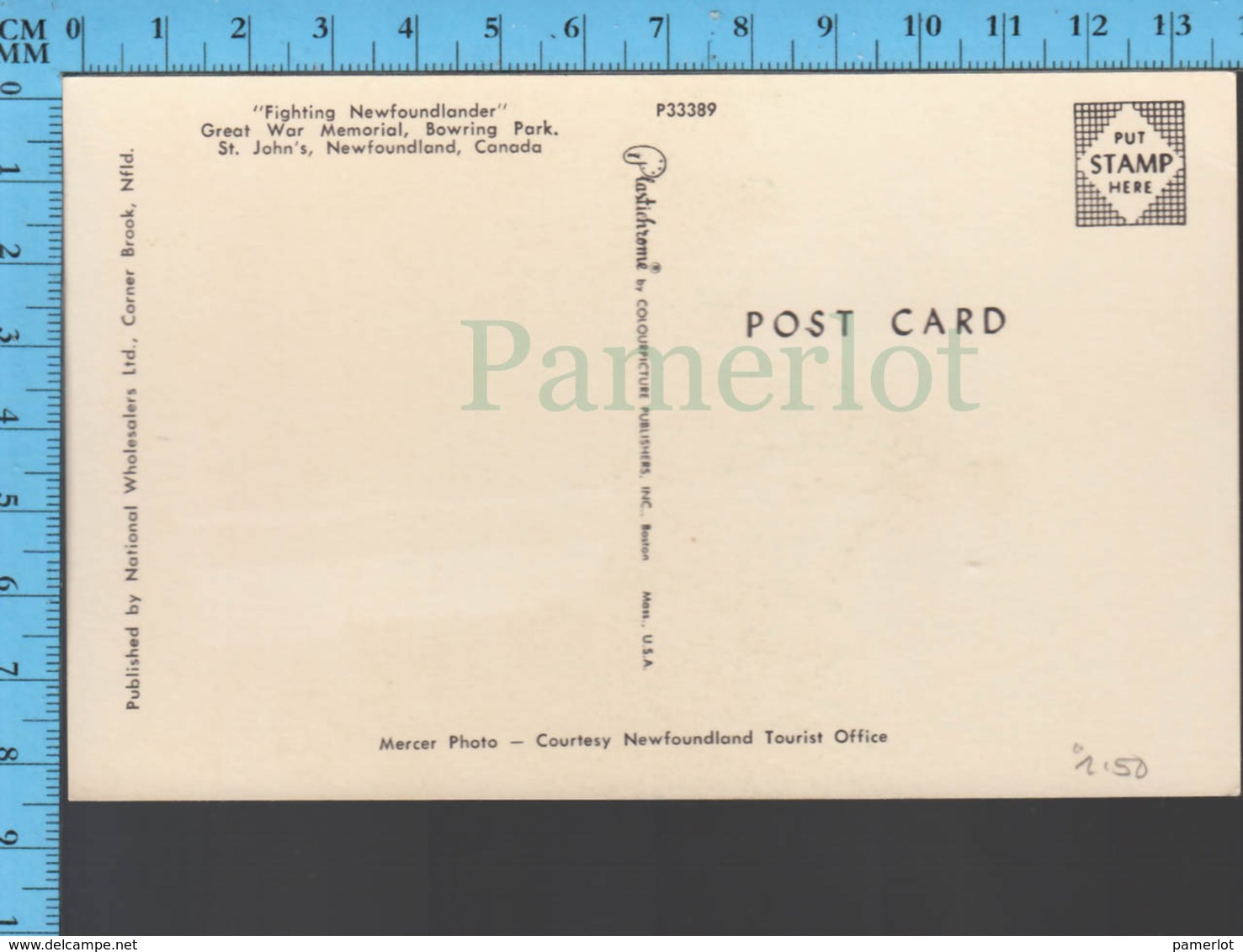 St. John - Newfoundland - Great War Memorial- Pub. National - Postcard Carte Postale - St. John's