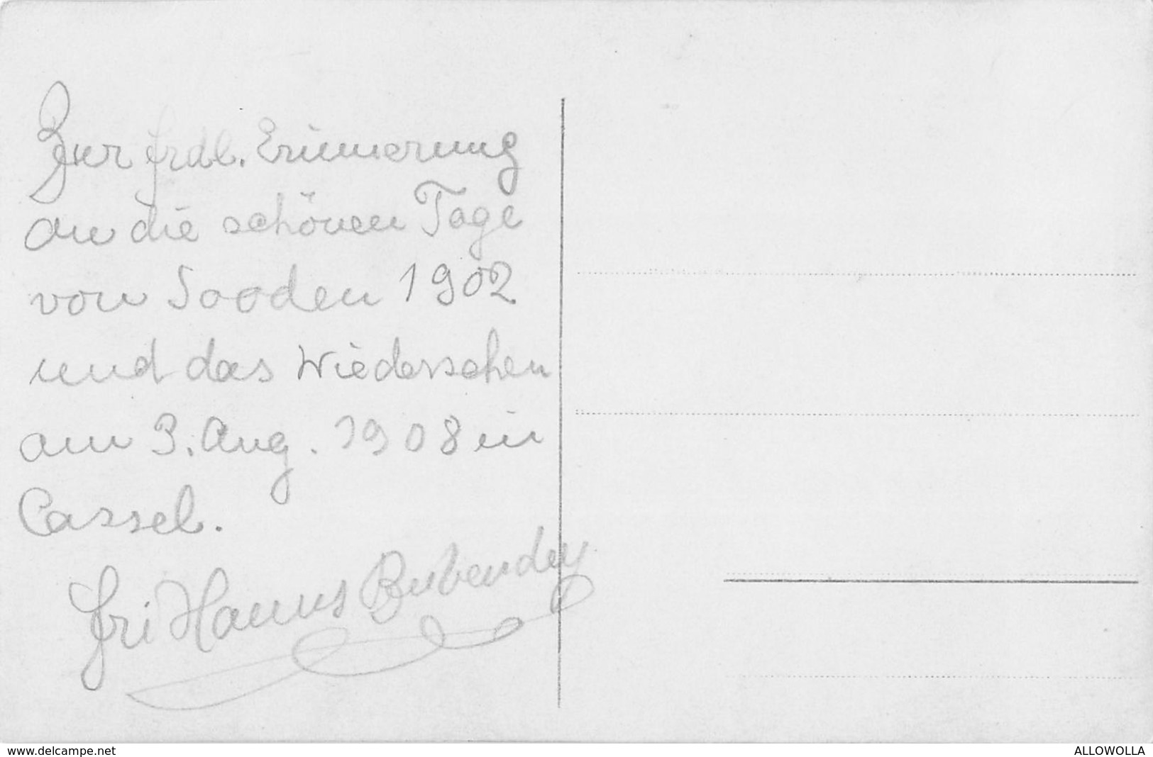 7376 "DER HAMBURGER PRIMANER FRITZ BUBENDEY-VERSAFFER"AUTOGRAPH ON THE BACK-AUTOGRAFO SUL RETRO-CART.  ORIG. NON SPED. - Ecrivains