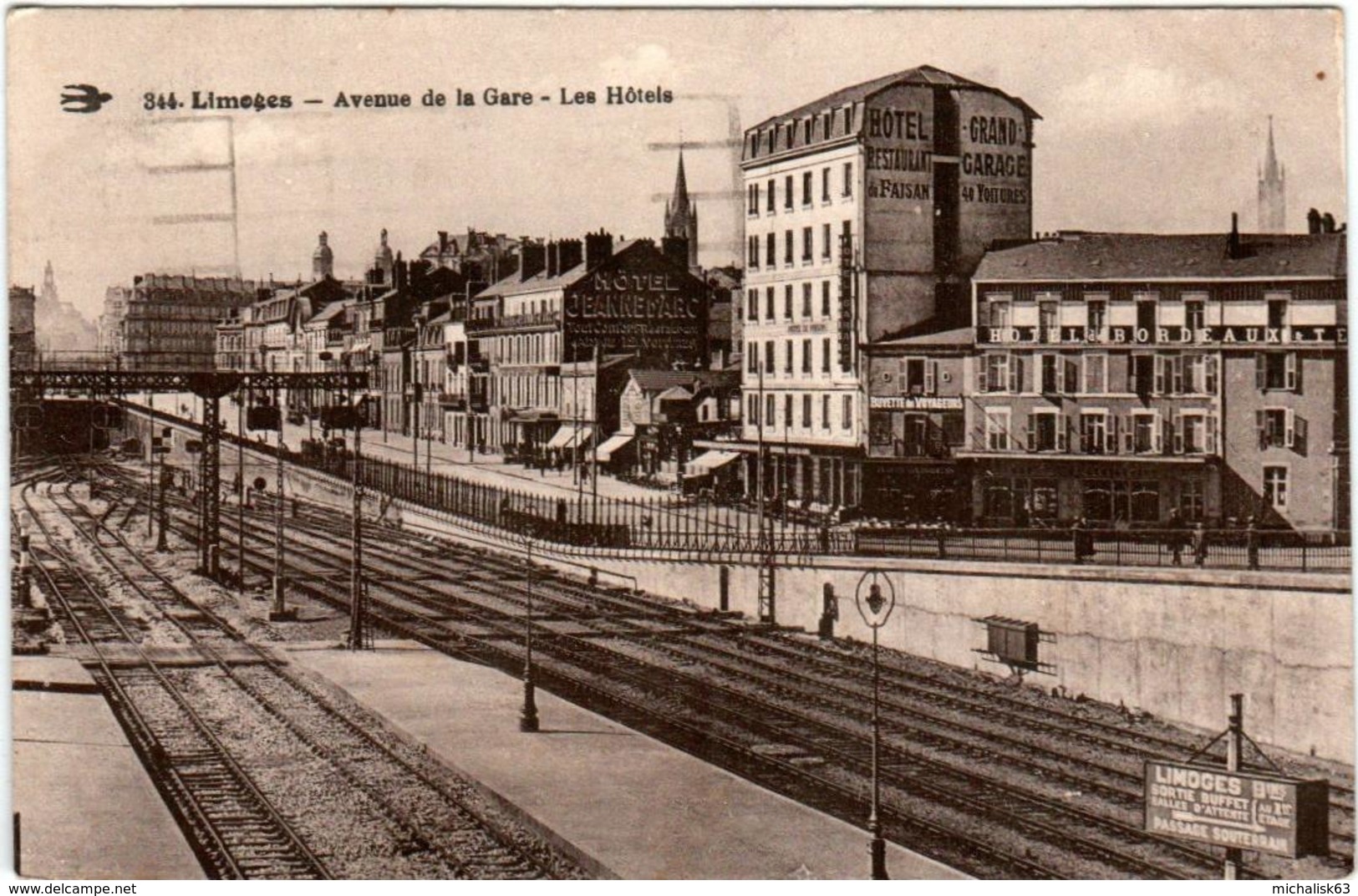 4NTH 838 CPA - LIMOGES - AVENUE DE LA GARE - LES HOTELS - Limoges