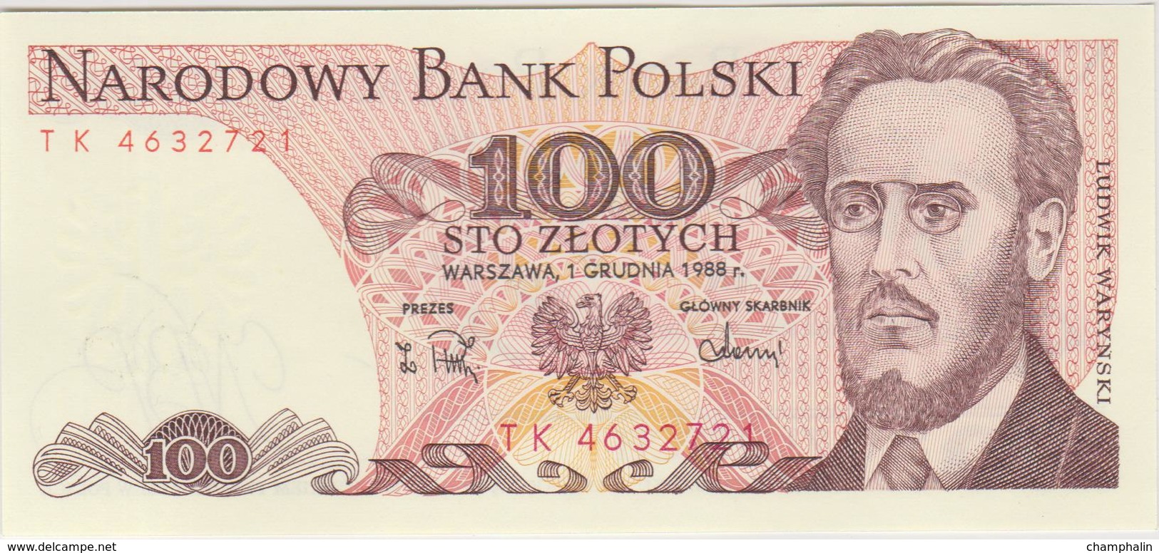 Pologne - Billet De 100 Zlotych - Ludwik Warynski - 17 Mai 1976 - P143b - Polonia