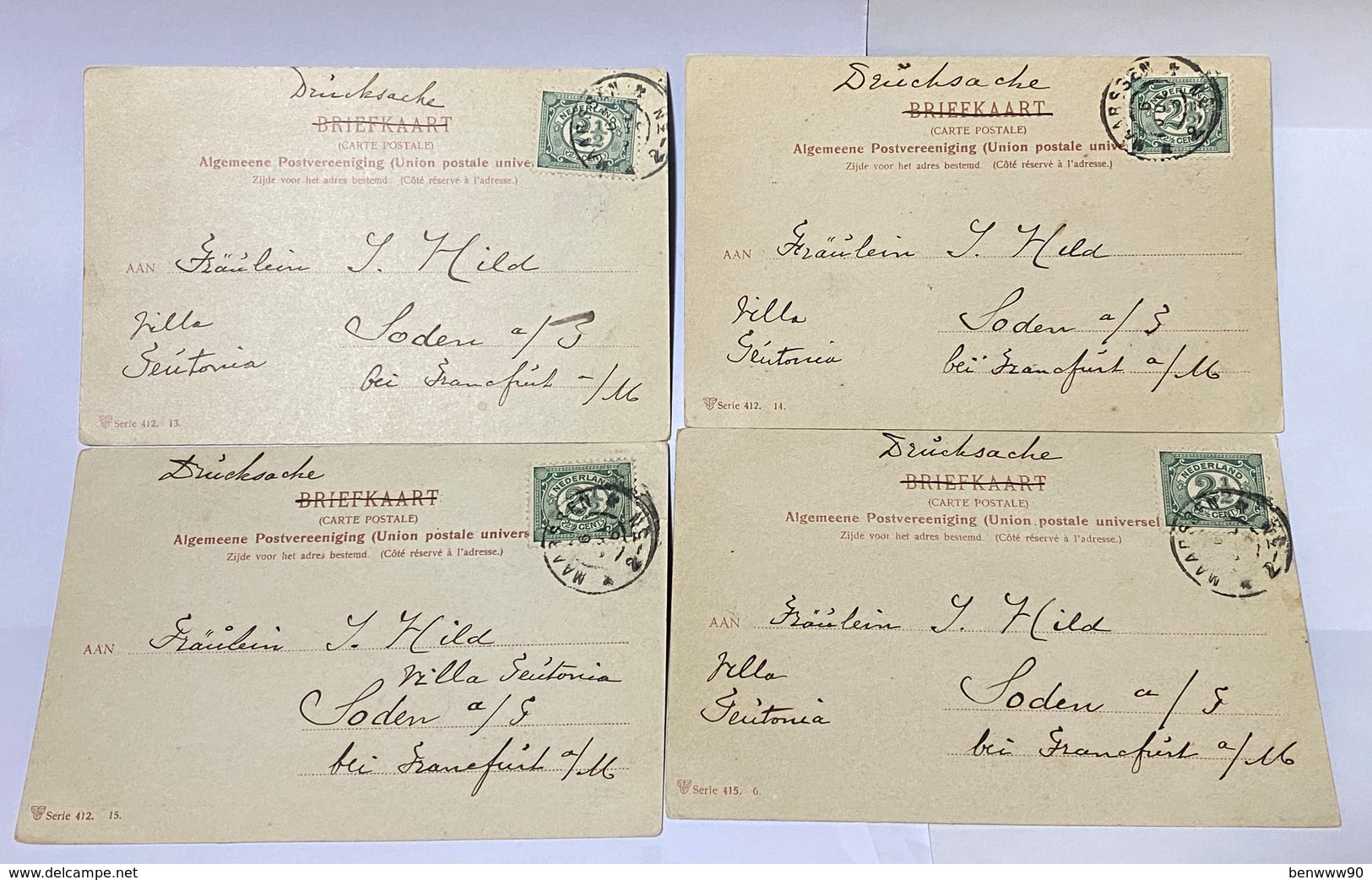 Netherlands Postcard, Lot Of 4 Maarsen, De Vecht, Segelboot, Lange Gracht, Huis Ter Bosch, Used 1906 - Maarssen