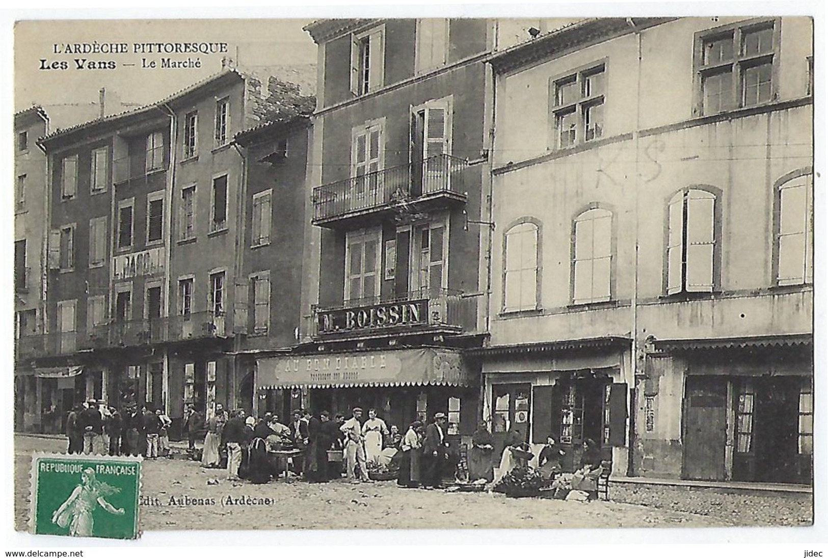 wazig Omhoog paling Les Vans - CPA 07 Ardèche Les Vans Très rare Le marché près de Berrias et  Casteljau Les Assions Gravières Joyeuse Lablachère Banne