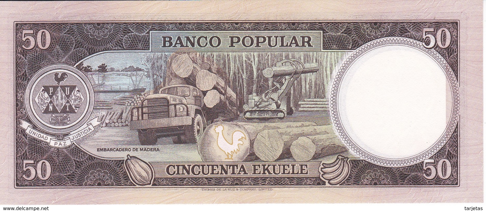 BILLETE DE GUINEA ECUATORIAL DE 50 EKUELE DEL AÑO 1975 EN CALIDAD EBC (XF)  (BANKNOTE) - Equatorial Guinea