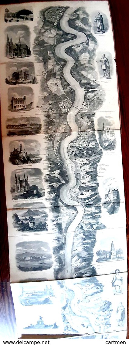 PANORAMA DU RHIN  MANNHEIM TO COLOGNE LITHOGRAPHIE EN NOIR ET BLANC 252 X 29 CM - Non Classés